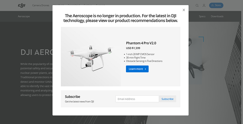 DJI прекратила производство системы обнаружения дронов AeroScope