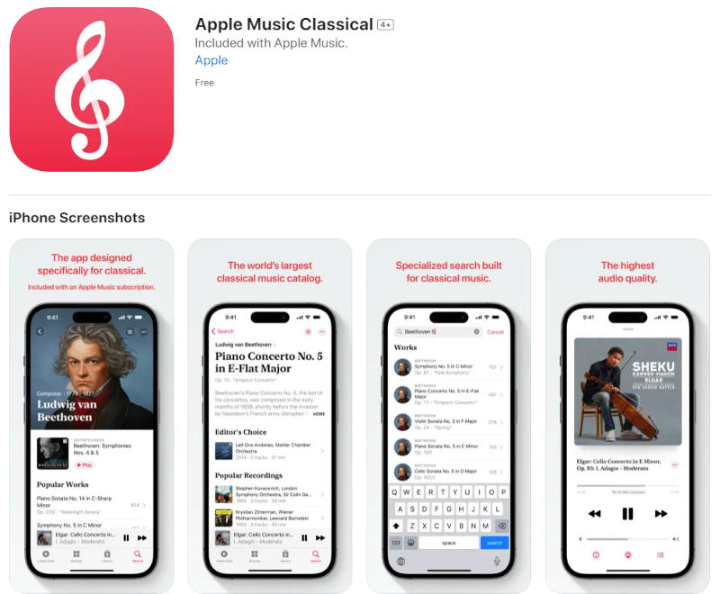 В App Store появилось приложение Apple Music Classical, но в России оно недоступно