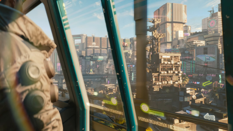  Вид из вагона метро в анонсирующем трейлере Cyberpunk 2077 с E3 2018 