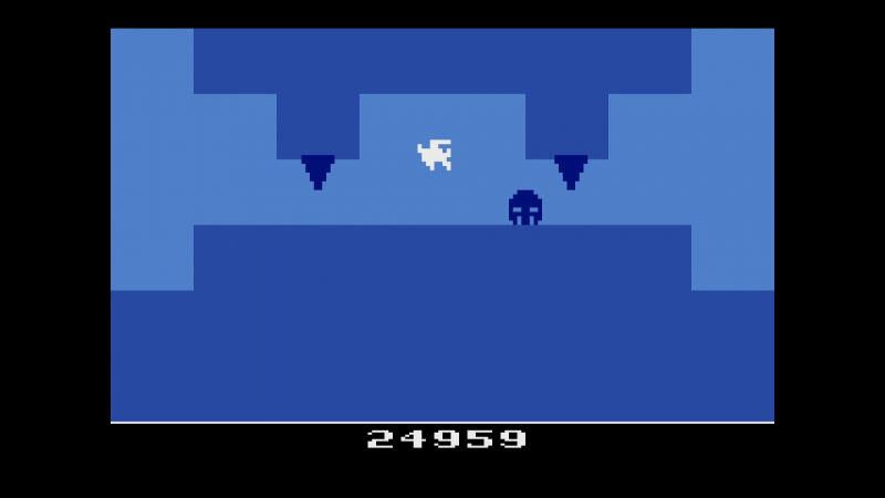  Почувствуйте разницу: скриншот из оригинальной версии Mr. Run and Jump для Atari 2600 