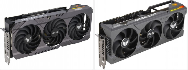  GeForce RTX 4090 TUF OG (слева) и обычная GeForce RTX 4090 TUF (справа) 
