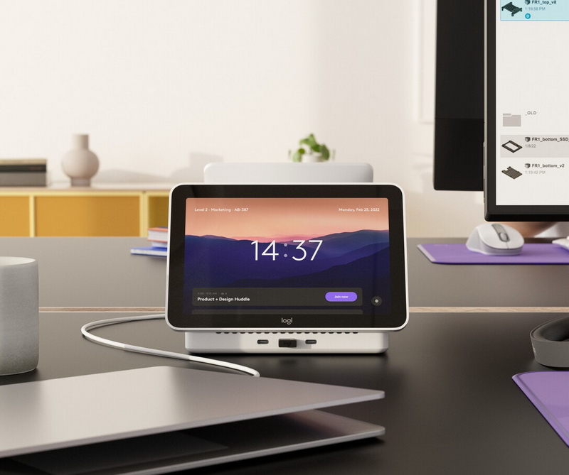 Logitech представила док-станцию Logi Dock Flex с 8-дюймовым дисплеем для офисов с системой Hot desking