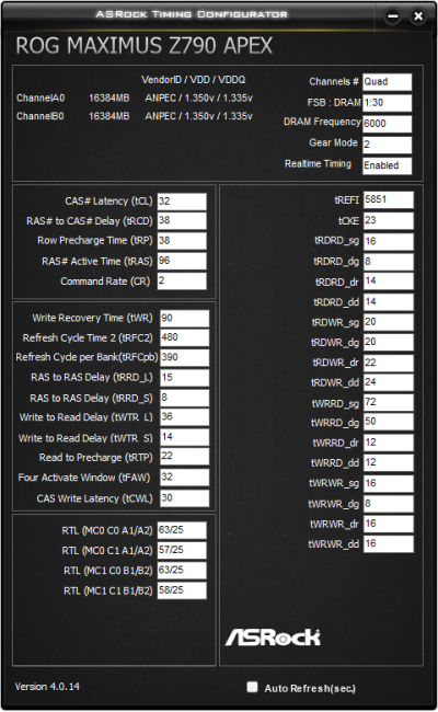  DDR5-6000 CL32 на Core i9-13900K 