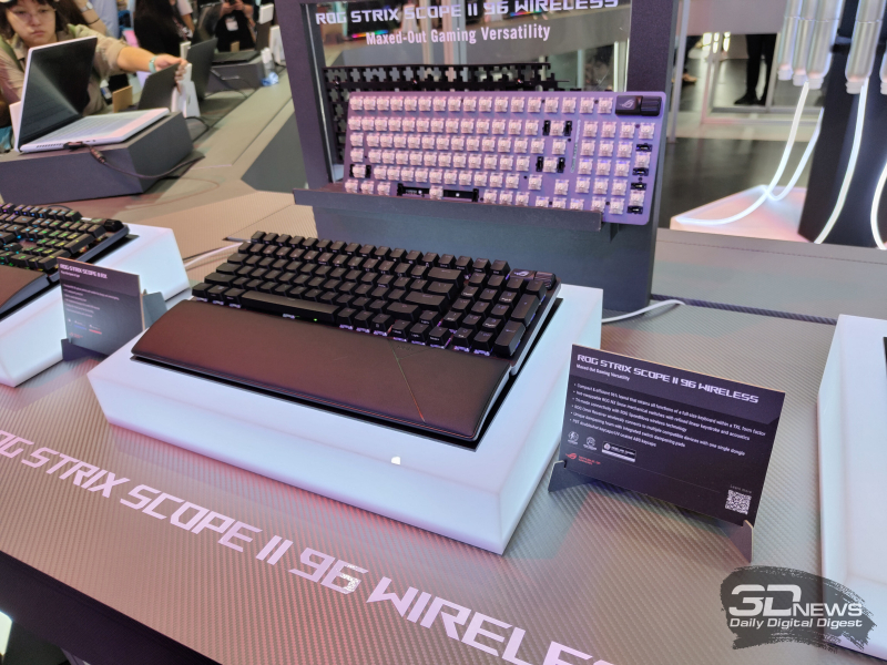 Представлена беспроводная клавиатура ASUS ROG Strix Scope II 96 Wireless на механике ASUS ROG NX Snow