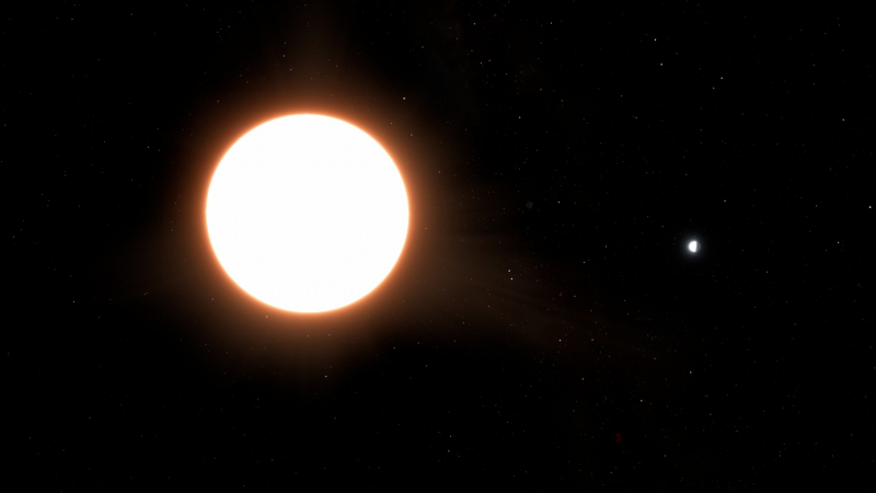  Планета LTT9779b на орбите звезды, художественная иллюстрация. Источник изображения: ESA 