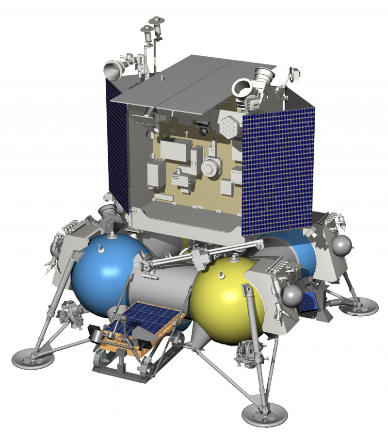  Один из вариантов станции «Луна-Ресурс» с индийским луноходом. Графика НПО Лавочкина 