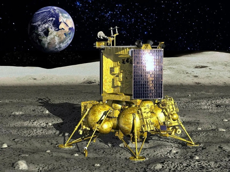  «Луна-25» на поверхности. Графика Роскосмоса 