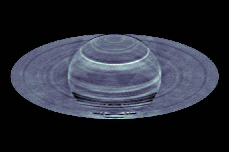  Снимок Сатурна, полученный радиотелескопом VLA в 2015 году. Источник изображения: nrao.edu 