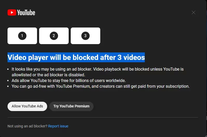 Youtube начал бороться с блокировщиками рекламы. [Решение.] — Сервисы на ecomamochka.ru