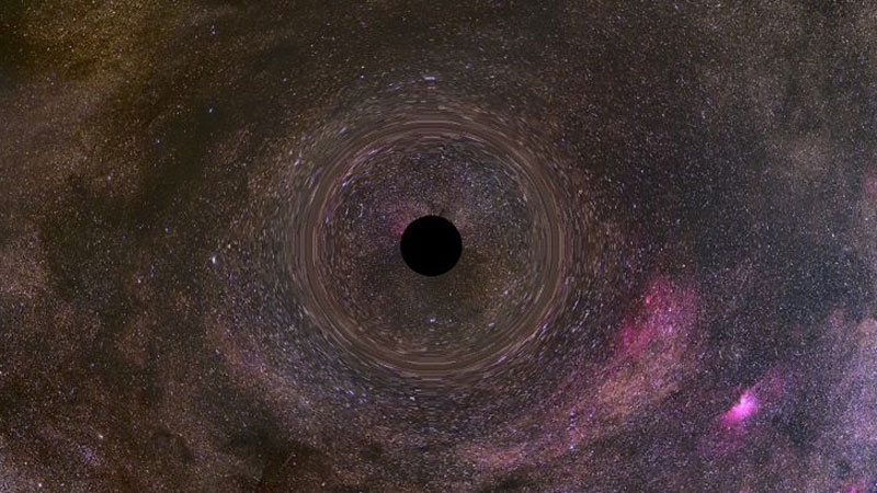  Иллюстрация одинокой чёрной дыры. Источник изображения: FECYT, IAC 