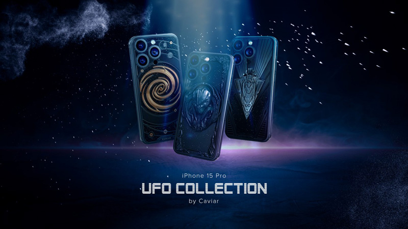 Caviar представила стилизованные iPhone 15 Pro серии UFO с частями метеоритов