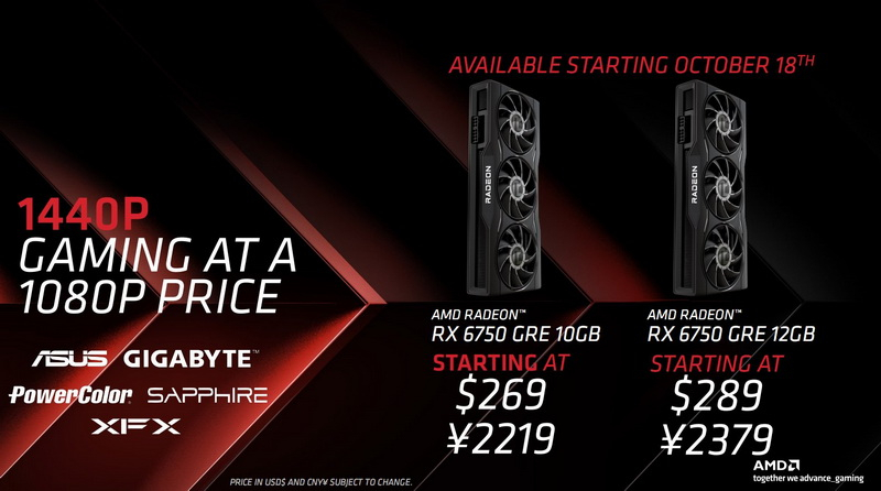 AMD представила ещё одного конкурента GeForce RTX 4060 — Radeon RX 6750 GRE по цене от $269