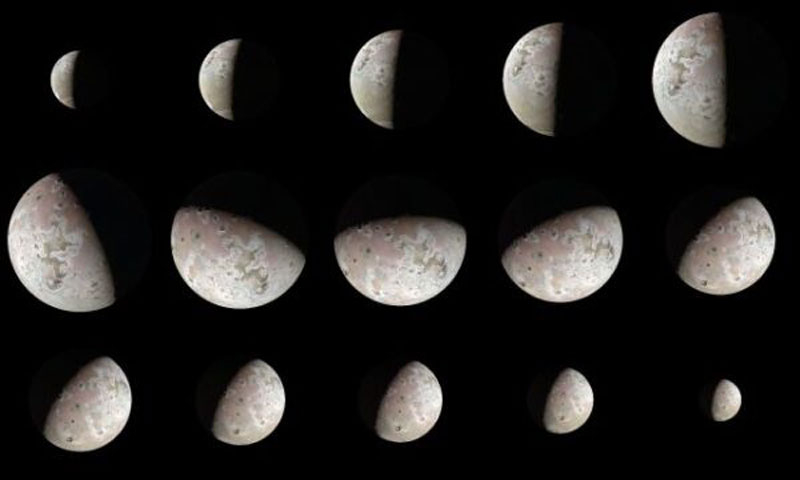  Серия снимков Ио во время его пролёта «Юноной» 15 октября 2023 года 