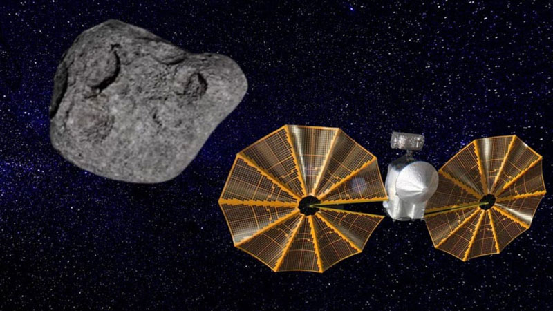  Зонд и астероил в представлении художника. Источник изображения: NASA 