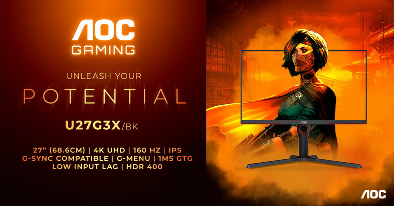 AOC Gaming представила игровые 4K-мониторы U27G3X/BK и U32G3X/BK