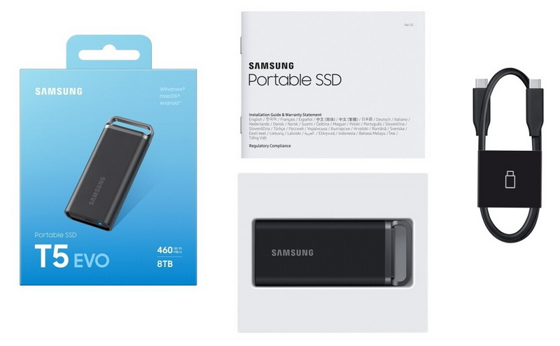 Samsung выпустила внешний SSD T5 EVO — до 8 Тбайт и 460 Мбайт/с