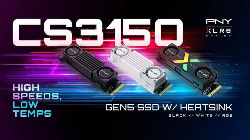 PNY представила SSD CS3150 с двухвентиляторным кулером и скоростью до 12 000 Мбайт/с