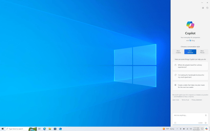 Microsoft подтвердила скорое появление ИИ-помощника Copilot в Windows 10