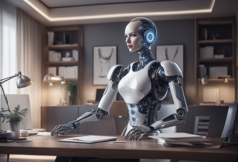  Мечтают ли роботы-секретари об электрическом кофе? (источник: ИИ-генерация на основе модели SDXL 1.0) 