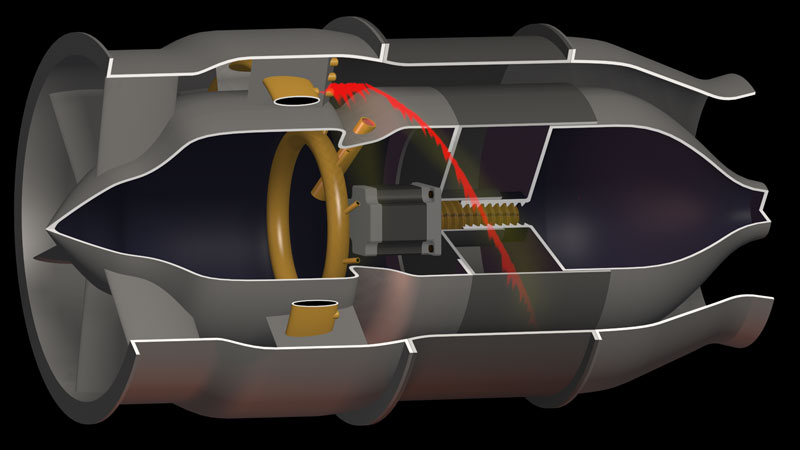  Пример ротационного детанационного двигателя. Источник изображения: USAF/AFRL 