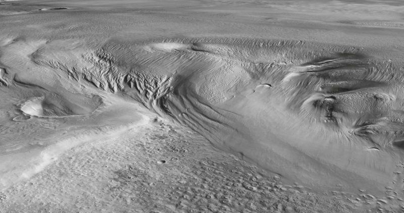  Формация Medusae Fossae / Источник изображения: Caltech/JPL Global CTX Mosaic of Mars/Smithsonian Institution 