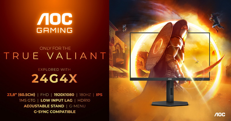 AOC представила бюджетные игровые мониторы 24G4X и 27G4X с Full HD и 180 Гц