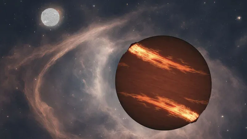  Художественное предсталвление экзопланеты-гиганта в системе с белым карликом. Источник изображения: Robert Lea 