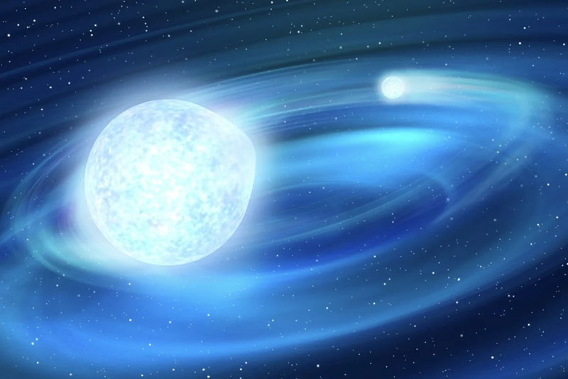  Художественное представление двойной системы с карликовой звездой. Источник изображения: Beijing Planetarium 