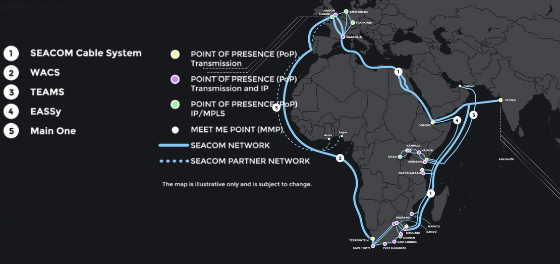 Из-за повреждения подводных интернет-кабелей в Красном море сократился трафик между Азией и Европой