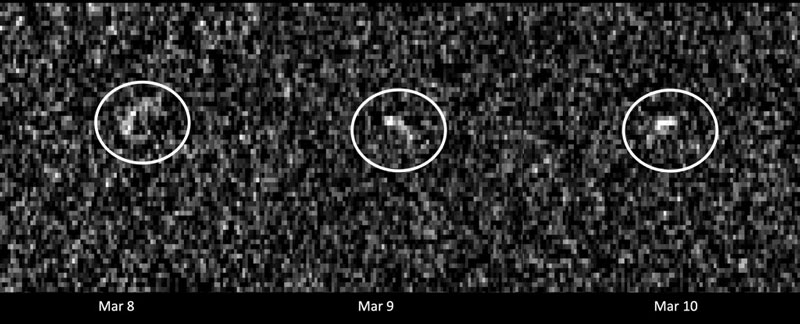 Радарные изображения Апофиса при пролёте рядом с Землёй в 2021 году. Источник изображения: NASA/JPL-Caltech and NSF/AUI/GBO 