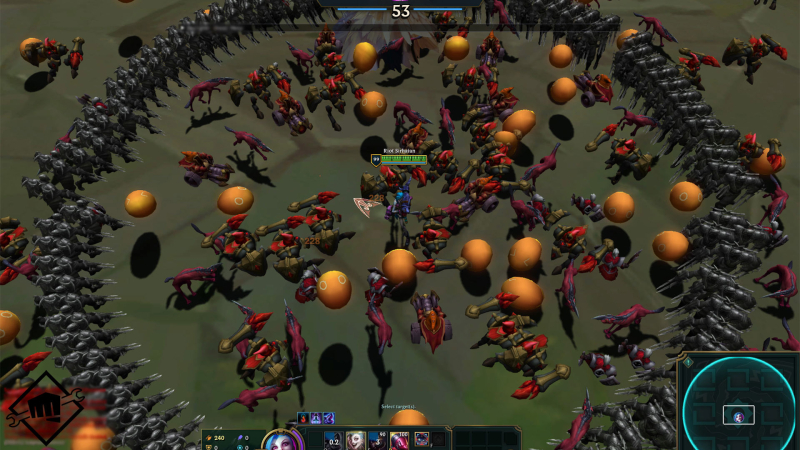  Скриншот с ранней версии PvE-режима League of Legends в стиле Vampire Survivors 