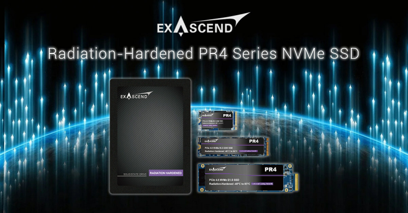 Exascend представила SSD серии PR4 с защитой от радиации: M.2, E1.S и U.2 ёмкостью до 15,36 Тбайт
