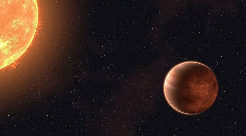 Художественное представление горячего юптера у звезды. Источник изображения: NASA 