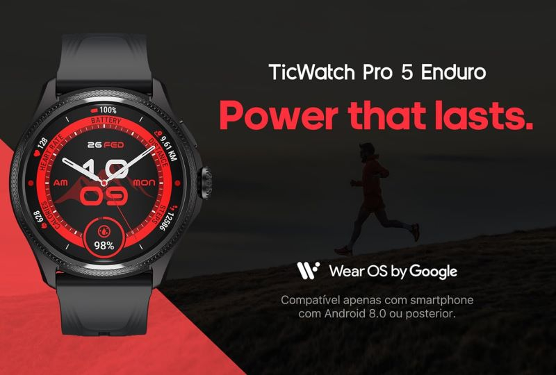 Представлены смарт-часы Mobvoi TicWatch Pro 5 Enduro — два экрана, Snapdragon W5+ Gen 1 и Wear OS