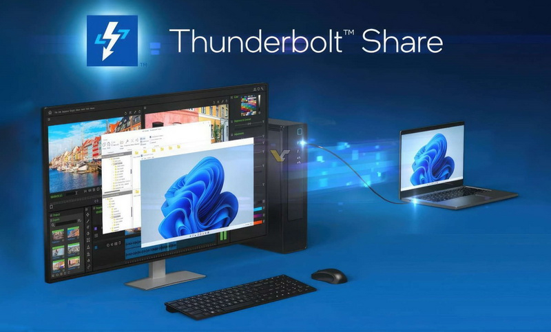 Intel представила технологию Thunderbolt Share для удобной работы сразу с двумя ПК