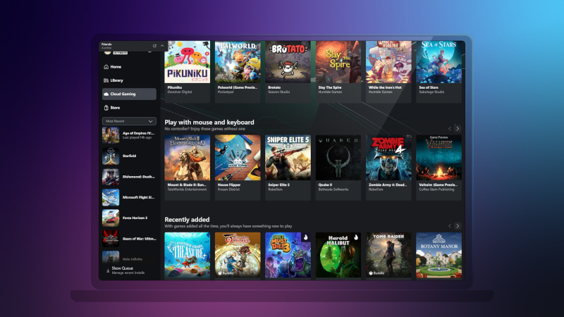 Браузерная версия Xbox Cloud Gaming получила поддержку мыши и клавиатуры