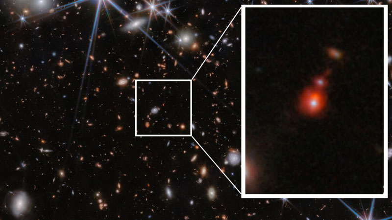 Джеймс Уэбб засёк древнейшее в истории наблюдений столкновение сверхмассивных чёрных дыр, многое объясняющее в эволюции Вселенной