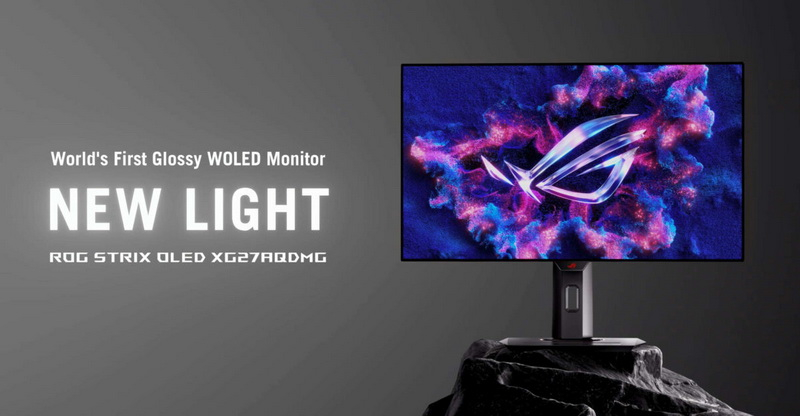 Asus выпустила первый в мире WOLED-монитор с глянцевым экраном без бликов — 26,5-дюймовый ROG Strix OLED XG27AQDMG