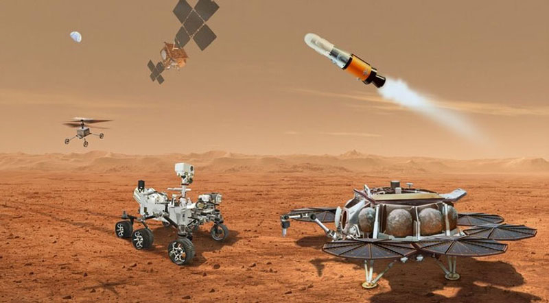  Концепция миссии по возврату марсианских образцов на Землю. Источник изображения: NASA 