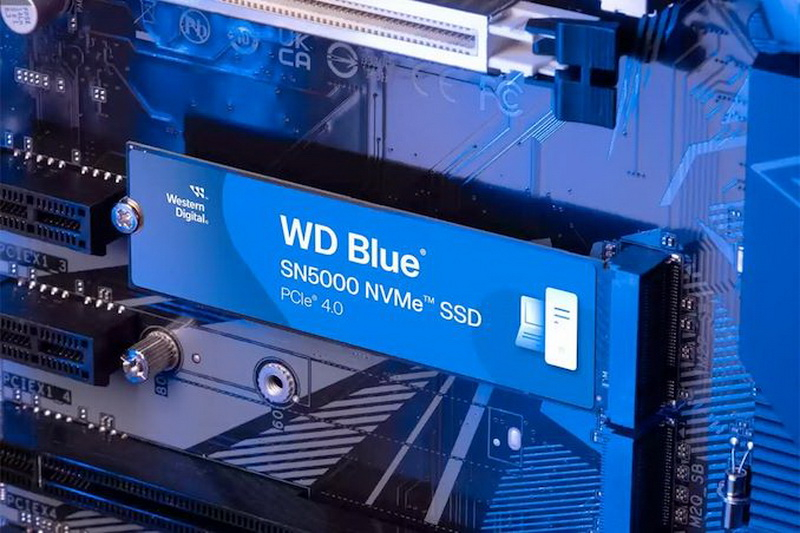 Western Digital выпустила WD Blue SN5000 — недорогие безбуферные SSD со скоростью до 5500 Мбайт/с и объёмом до 4 Тбайт