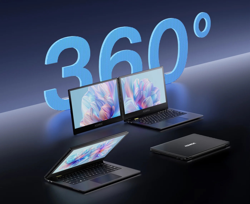Acemagic представила ноутбук X1 с двумя экранами на чипе Intel Core i7-1255U