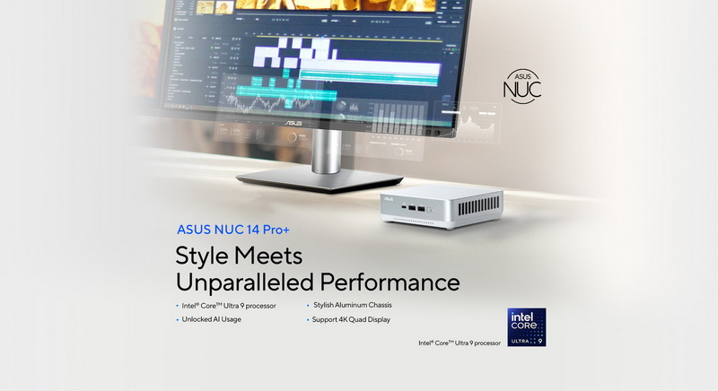 Asus анонсировала мини-ПК NUC 14 Pro Plus на базе процессоров Intel Core Ultra 100