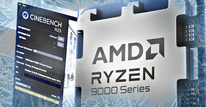 AMD разогнала Ryzen 9 9950X до 6,6 ГГц — в тесте Cinebench R23 он набрал рекордные 55 тыс. баллов