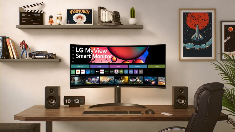 LG представила первый 34-дюймовый WQHD-смарт-монитор — MyView Smart Monitor 34SR65QC с webOS и стриминговыми сервисами
