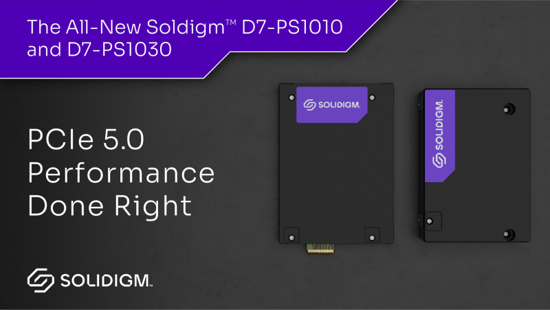 Самый быстрый SSD и подходит для ИИ: Solidigm представила PCIe 5.0 накопители D7-PS1010 и D7-PS1030