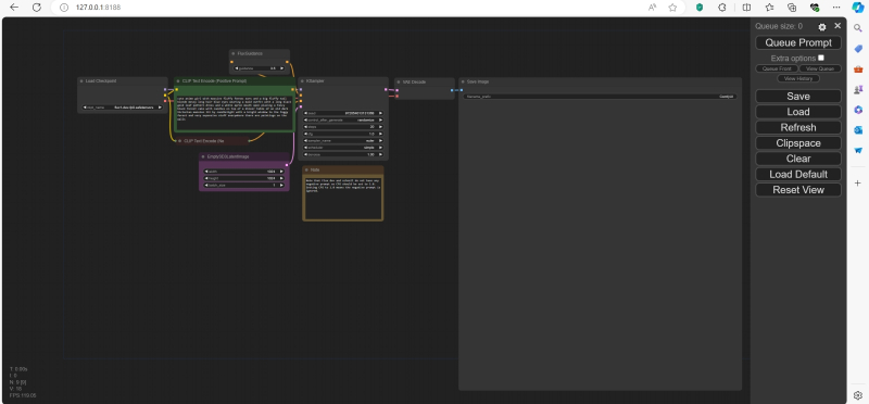  Опорная циклограмма для работы с чекпойнтом flux1-dev-fp8.safetensors довольно-таки лаконична 