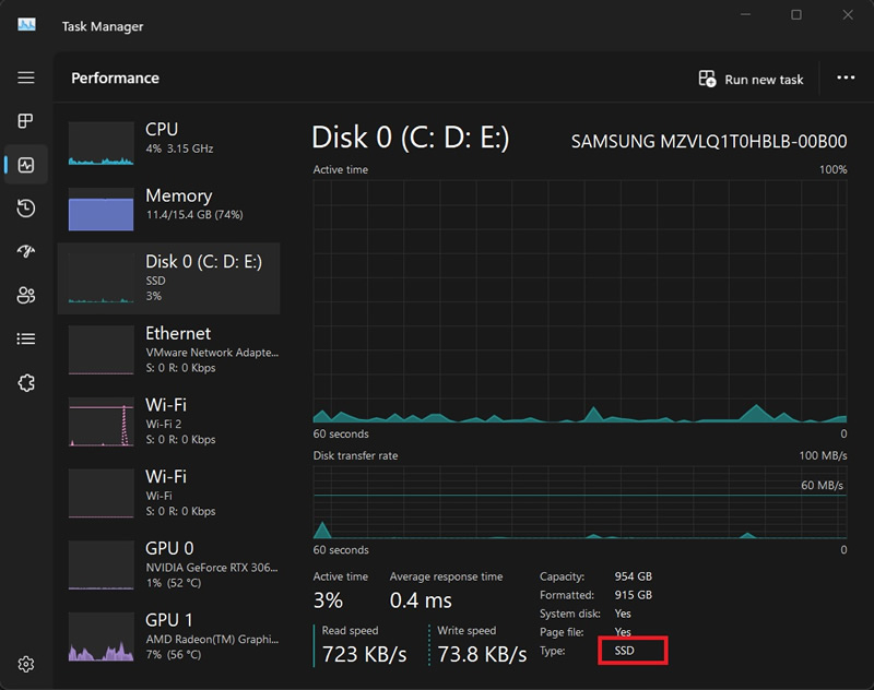 Диспетчер задач в Windows 11 начнёт показывать больше информации о накопителях ПК