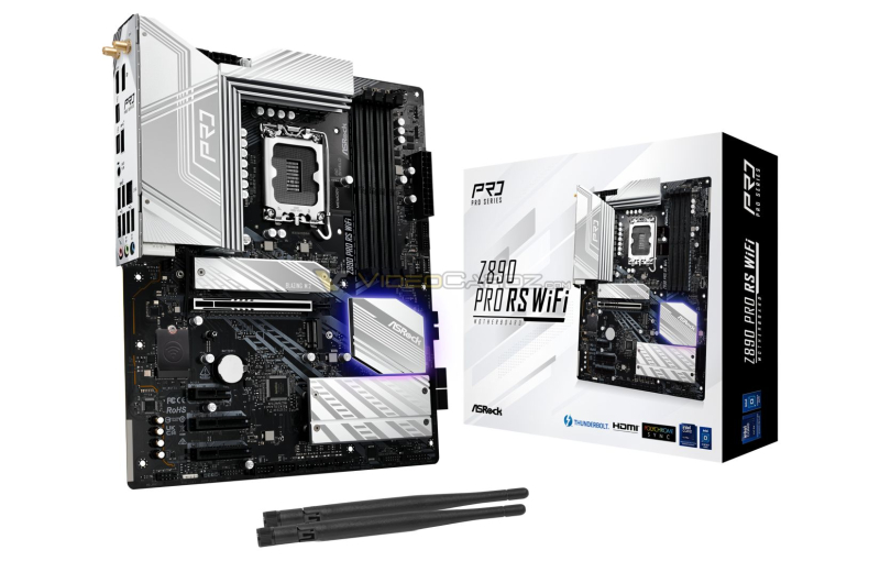  ASRock Z890 PRO RS WIFI (так же будет доступна в полностью белом цвете и в версии без Wi-Fi 7) 