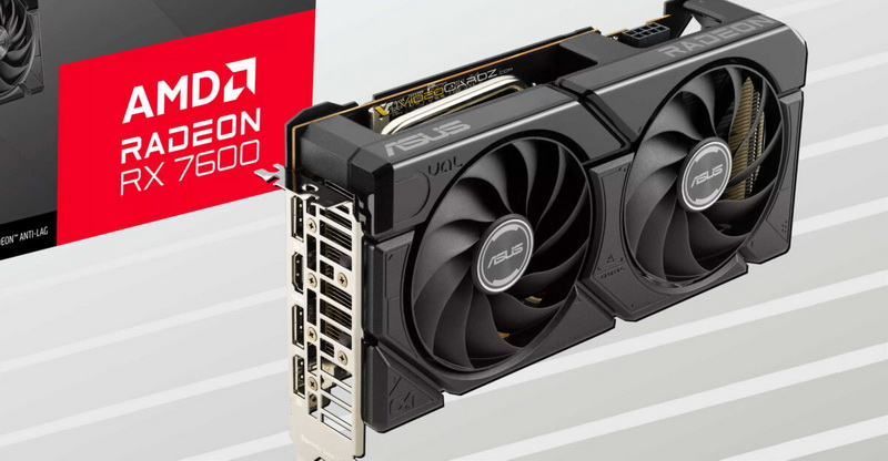 Asus представила видеокарту Radeon RX 7600 Dual EVO OC