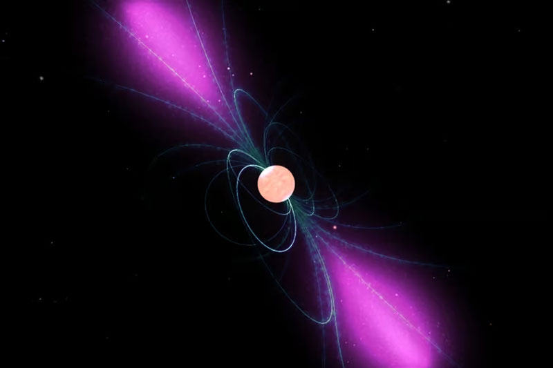  Художественное представление пульсара. Источник изображения: NASA 